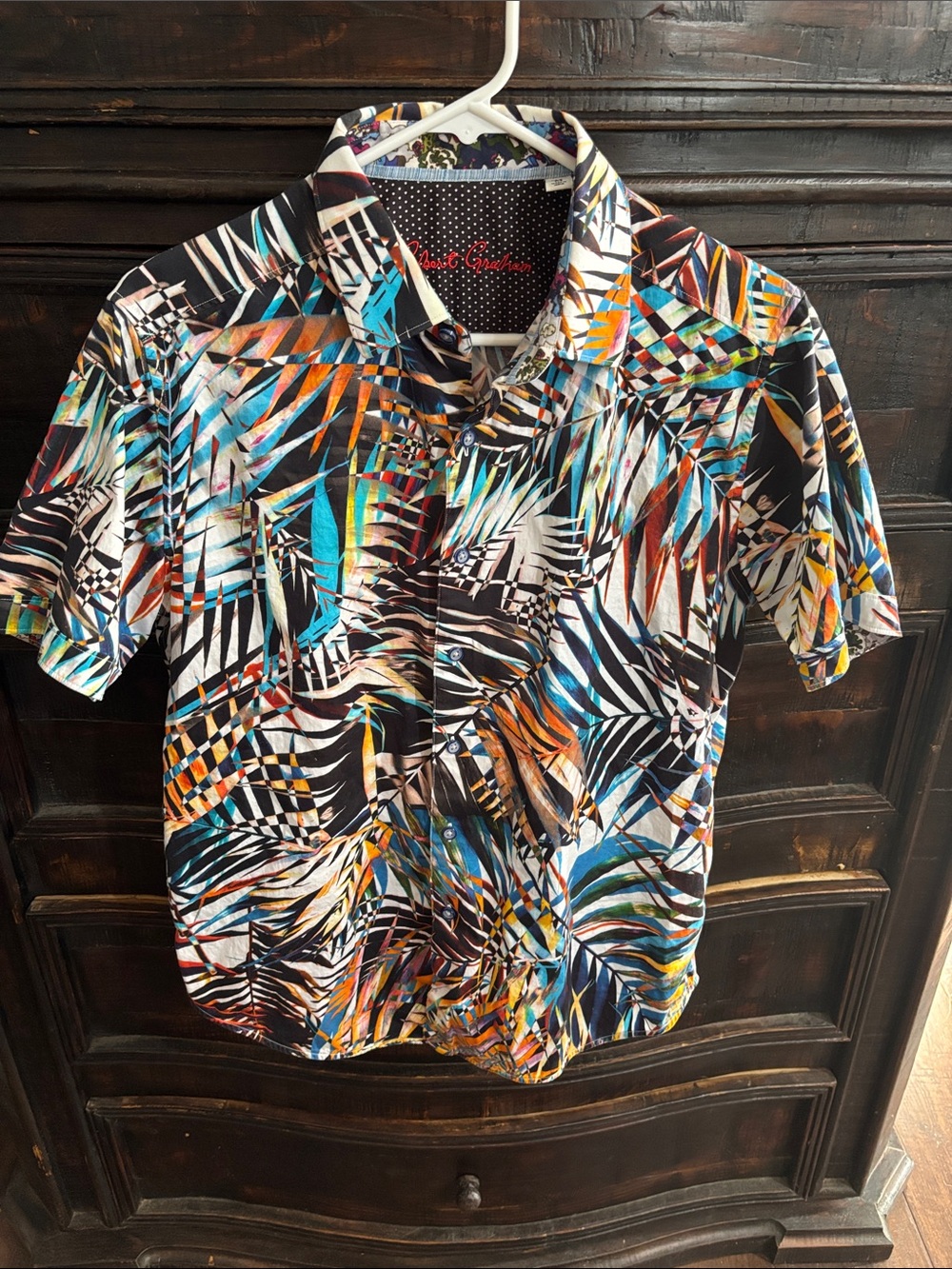 Robert Graham Multicolor Tropical Leaf Button-Down Shirt